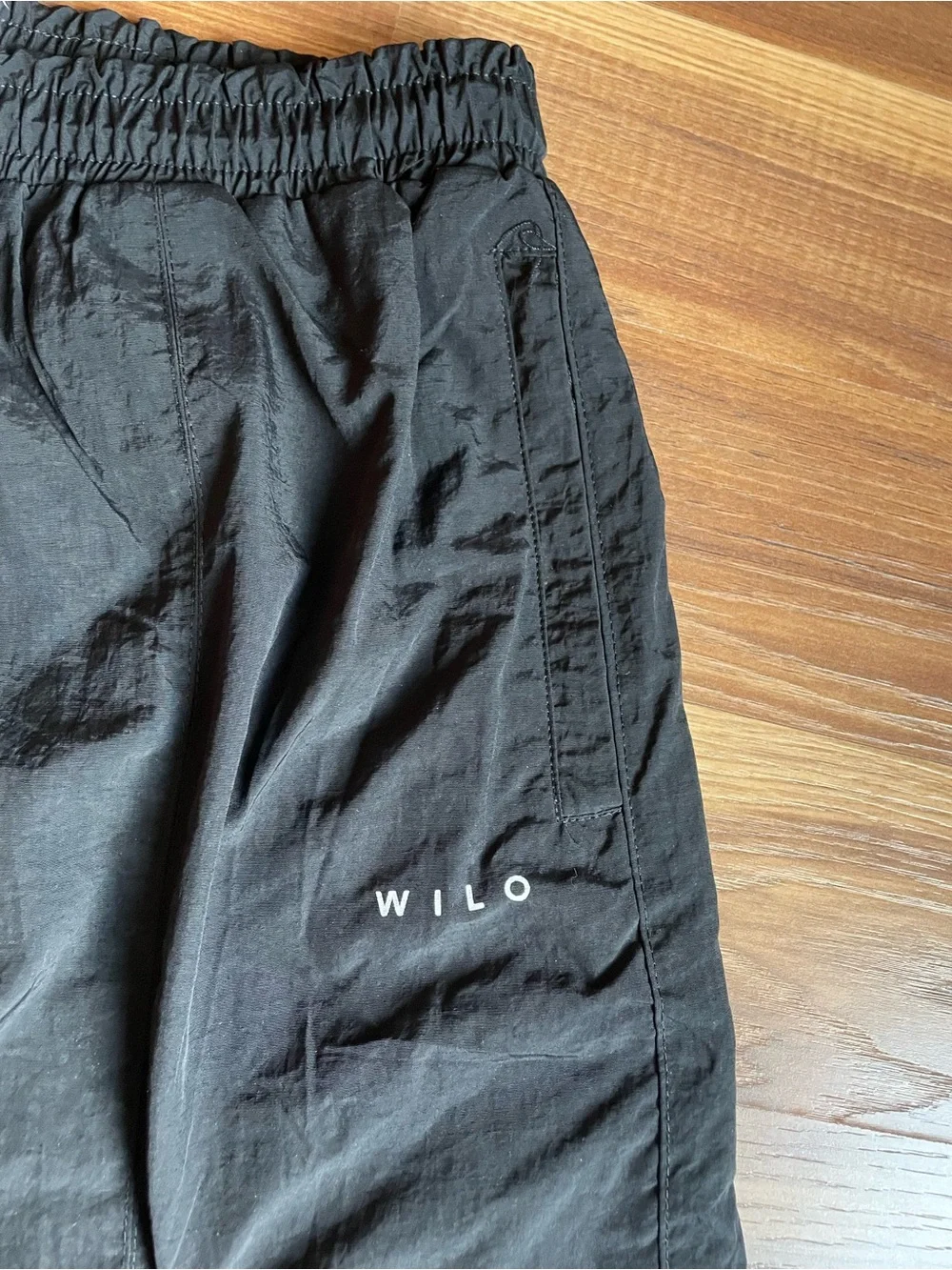 Wilo‎ The Label Women's Parachute Joggers Nylon Pants Size Large Black